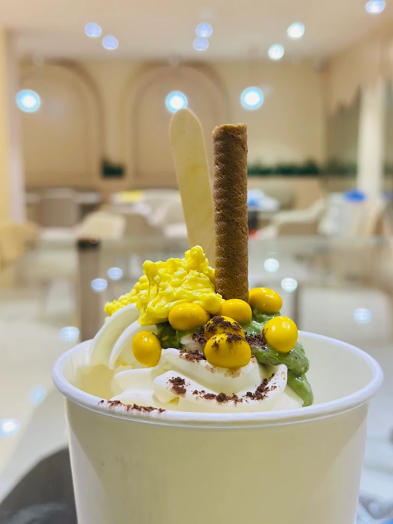 Premium frozen yogurt swirl